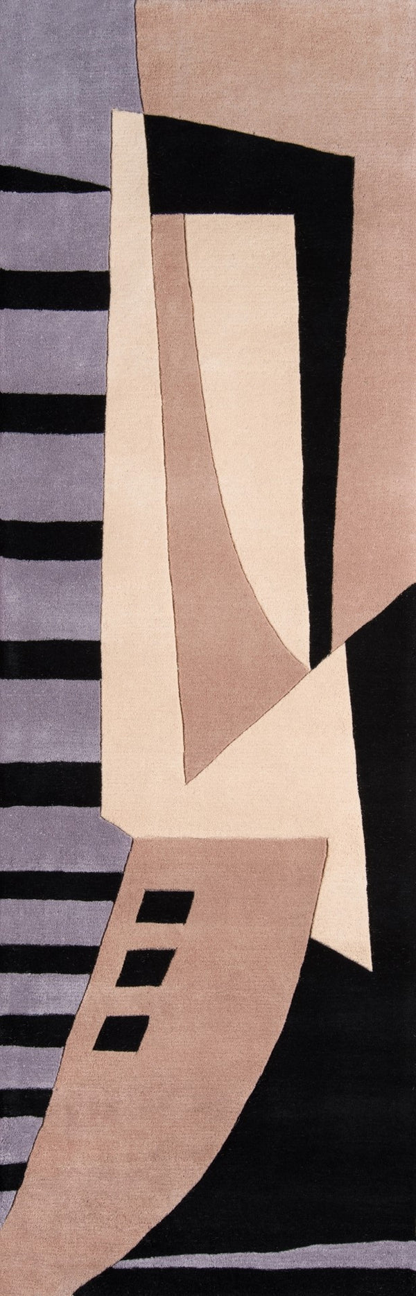 Momeni New Wave NW-22 Hand Tufted Contemporary Geometric Indoor Area Rug Black 9'6" x 13'6" NEWWANW-22BLK96D6