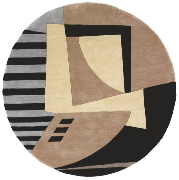 Momeni New Wave NW-22 Hand Tufted Contemporary Geometric Indoor Area Rug Black 9'6" x 13'6" NEWWANW-22BLK96D6