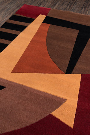 Momeni New Wave NW-22 Hand Tufted Contemporary Geometric Indoor Area Rug Pomegranate 9'6" x 13'6" NEWWANW-22POM96D6