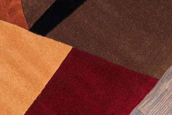 Momeni New Wave NW-22 Hand Tufted Contemporary Geometric Indoor Area Rug Pomegranate 9'6" x 13'6" NEWWANW-22POM96D6