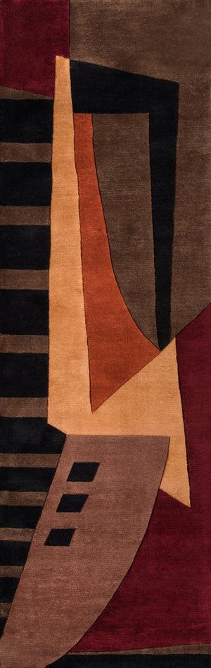 Momeni New Wave NW-22 Hand Tufted Contemporary Geometric Indoor Area Rug Pomegranate 9'6" x 13'6" NEWWANW-22POM96D6