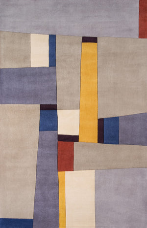 Momeni New Wave NW-23 Hand Tufted Contemporary Abstract Indoor Area Rug Grey 9'6" x 13'6" NEWWANW-23GRY96D6