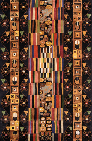 Momeni New Wave NW-33 Hand Tufted Contemporary Abstract Indoor Area Rug Black 9'6" x 13'6" NEWWANW-33BLK96D6