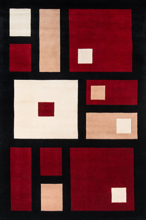 Momeni New Wave NW-50 Hand Tufted Contemporary Geometric Indoor Area Rug Black 9'6" x 13'6" NEWWANW-50BLK96D6