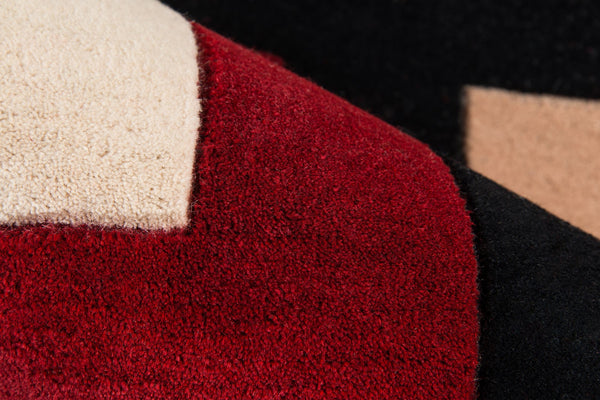 Momeni New Wave NW-50 Hand Tufted Contemporary Geometric Indoor Area Rug Black 9'6" x 13'6" NEWWANW-50BLK96D6