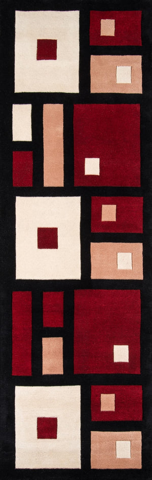 Momeni New Wave NW-50 Hand Tufted Contemporary Geometric Indoor Area Rug Black 9'6" x 13'6" NEWWANW-50BLK96D6