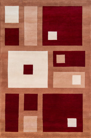 Momeni New Wave NW-50 Hand Tufted Contemporary Geometric Indoor Area Rug Red 9'6" x 13'6" NEWWANW-50RED96D6