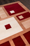 Momeni New Wave NW-50 Hand Tufted Contemporary Geometric Indoor Area Rug Red 9'6" x 13'6" NEWWANW-50RED96D6