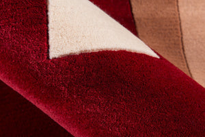 Momeni New Wave NW-50 Hand Tufted Contemporary Geometric Indoor Area Rug Red 9'6" x 13'6" NEWWANW-50RED96D6