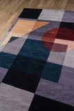 Momeni New Wave NW-54 Hand Tufted Contemporary Geometric Indoor Area Rug Blue 9'6" x 13'6" NEWWANW-54BLU96D6