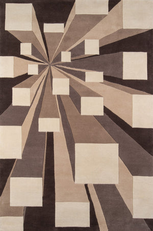 Momeni New Wave NW128 Hand Tufted Contemporary Geometric Indoor Area Rug Concrete 8' x 11' NEWWANW128COT80B0