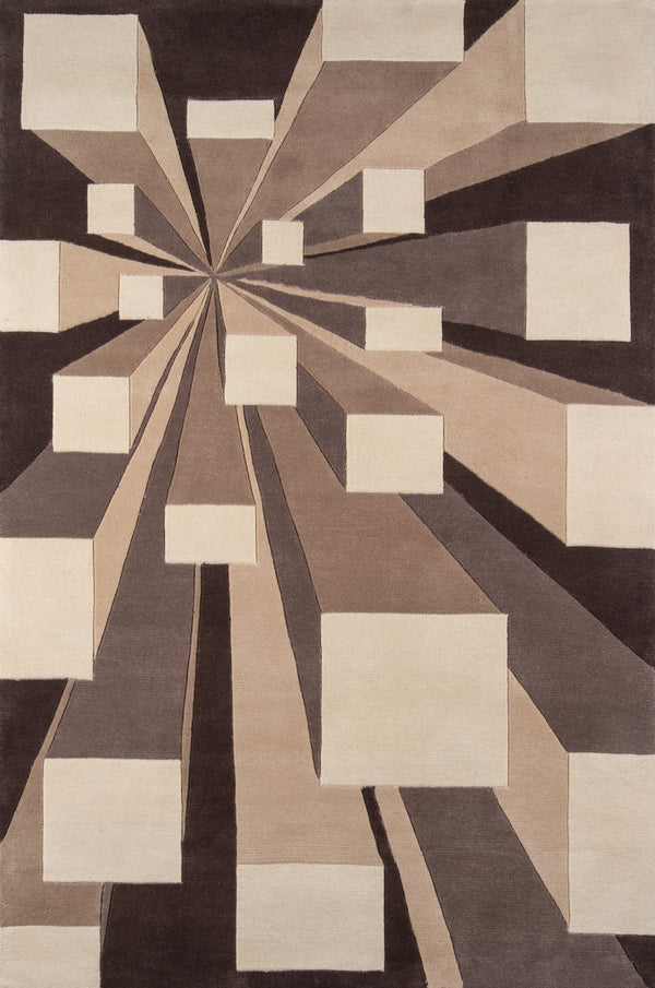 Momeni New Wave NW128 Hand Tufted Contemporary Geometric Indoor Area Rug Concrete 8' x 11' NEWWANW128COT80B0