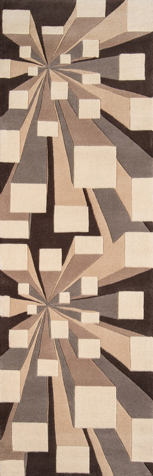 Momeni New Wave NW128 Hand Tufted Contemporary Geometric Indoor Area Rug Concrete 8' x 11' NEWWANW128COT80B0