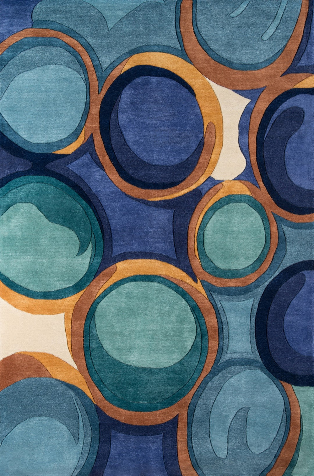 Momeni New Wave NW133 Hand Tufted Contemporary Geometric Indoor Area Rug Blue 9'6" x 13'6" NEWWANW133BLU96D6