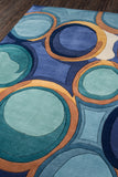 Momeni New Wave NW133 Hand Tufted Contemporary Geometric Indoor Area Rug Blue 9'6" x 13'6" NEWWANW133BLU96D6