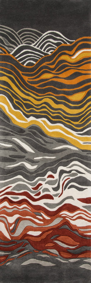 Momeni New Wave NW144 Hand Tufted Contemporary Abstract Indoor Area Rug Grey 9'6" x 13'6" NEWWANW144GRY96D6