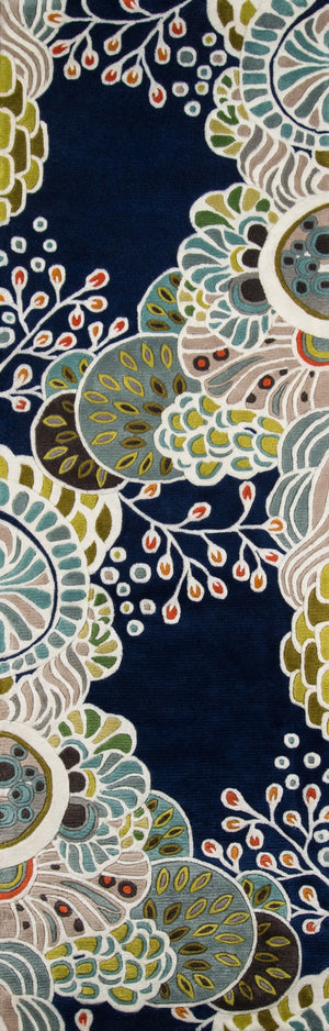 Momeni New Wave NW146 Hand Tufted Casual Floral Indoor Area Rug Navy 9'6" x 13'6" NEWWANW146NVY96D6
