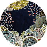 Momeni New Wave NW146 Hand Tufted Casual Floral Indoor Area Rug Navy 9'6" x 13'6" NEWWANW146NVY96D6