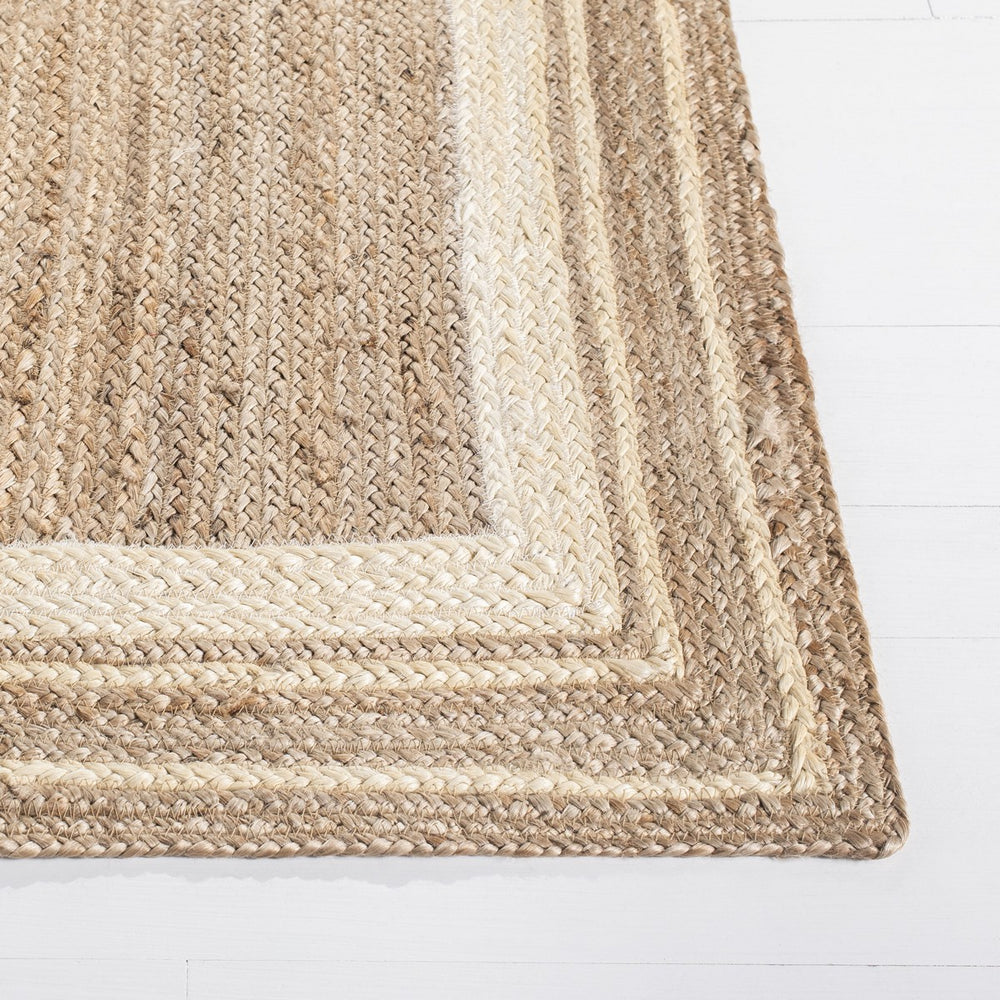 Natural Fiber 109 Contemporary Hand Woven 100% Jute Rug Ivory / Natural