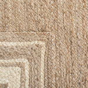 Natural Fiber 109 Contemporary Hand Woven 100% Jute Rug Ivory / Natural