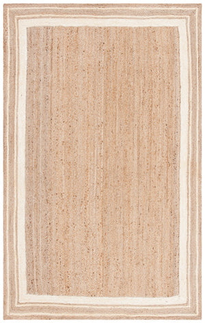 Natural Fiber 109 Contemporary Hand Woven 100% Jute Rug Ivory / Natural