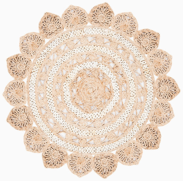 Natural Fiber 160 Contemporary Hand Woven 100% Jute Rug Ivory / Natural