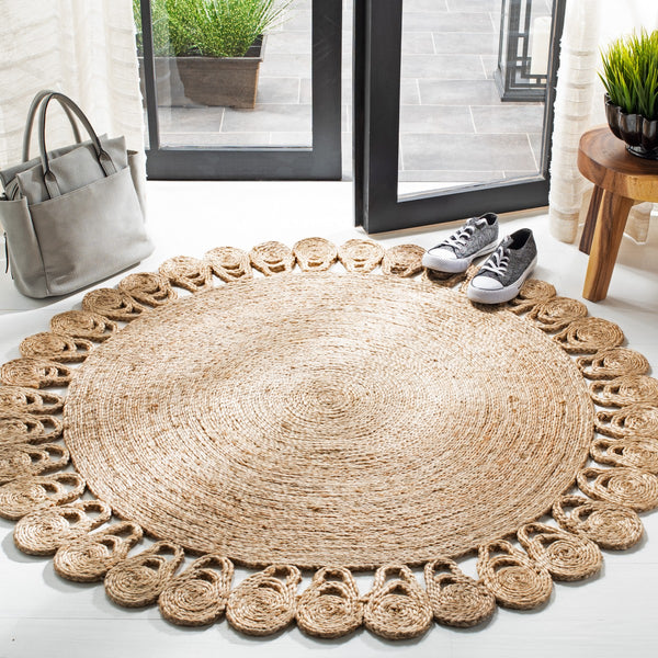 Natural Fiber 163 Contemporary Hand Woven 100% Jute Rug Natural