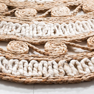 Natural Fiber 169 Contemporary Hand Woven 100% Jute Rug Ivory / Natural