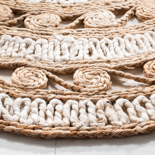 Natural Fiber 169 Contemporary Hand Woven 100% Jute Rug Ivory / Natural