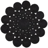 Natural Fiber 363 Contemporary Hand Woven 100% Jute Pile Rug Black