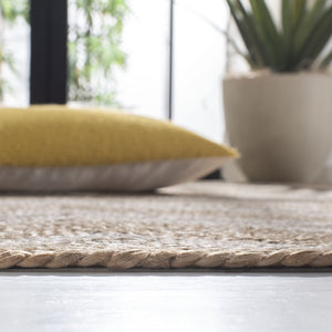 Safavieh Natural Fiber 886 Flat Weave Jute and Cotton with Latex Contemporary Rug NF886A-8
