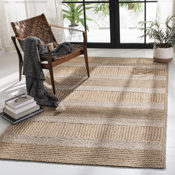 Safavieh Natural Fiber 887 Flat Weave Jute and Cotton with Latex Contemporary Rug NF887A-9