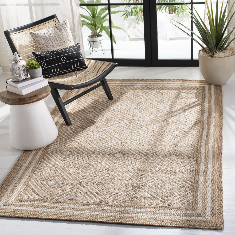 Safavieh Natural Fiber 889 Flat Weave Jute and Cotton with Latex Contemporary Rug NF889A-8