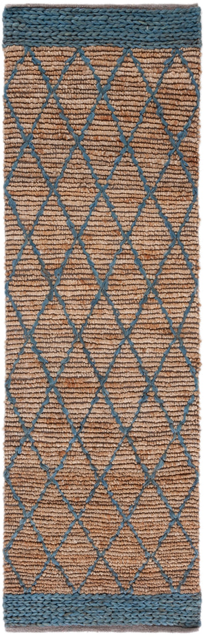 Natural Fiber 951 Hand Loomed 80% Jute, 20% Cotton Natural Fiber Rug Natural / Navy 80% Jute, 20% Cotton NF951N-28