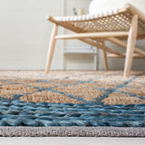 Natural Fiber 951 Hand Loomed 80% Jute, 20% Cotton Natural Fiber Rug Natural / Navy 80% Jute, 20% Cotton NF951N-5