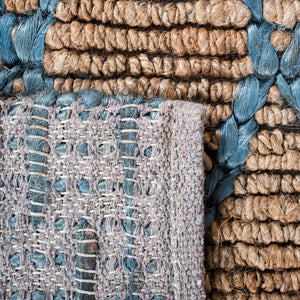 Natural Fiber 951 Hand Loomed 80% Jute, 20% Cotton Natural Fiber Rug Natural / Navy 80% Jute, 20% Cotton NF951N-5