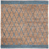 Natural Fiber 951 Hand Loomed 80% Jute, 20% Cotton Natural Fiber Rug Natural / Navy 80% Jute, 20% Cotton NF951N-6SQ