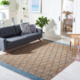 Natural Fiber 951 Hand Loomed 80% Jute, 20% Cotton Natural Fiber Rug Natural / Navy 80% Jute, 20% Cotton NF951N-8