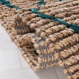 Natural Fiber 951 Hand Loomed 80% Jute, 20% Cotton Natural Fiber Rug Natural / Dark Green 80% Jute, 20% Cotton NF951X-5