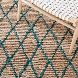 Natural Fiber 951 Hand Loomed 80% Jute, 20% Cotton Natural Fiber Rug Natural / Dark Green 80% Jute, 20% Cotton NF951X-5