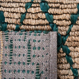 Natural Fiber 951 Hand Loomed 80% Jute, 20% Cotton Natural Fiber Rug Natural / Dark Green 80% Jute, 20% Cotton NF951X-5