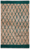 Natural Fiber 951 Hand Loomed 80% Jute, 20% Cotton Natural Fiber Rug Natural / Dark Green 80% Jute, 20% Cotton NF951X-5