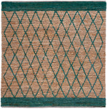 Natural Fiber 951 Hand Loomed 80% Jute, 20% Cotton Natural Fiber Rug Natural / Dark Green 80% Jute, 20% Cotton NF951X-6SQ