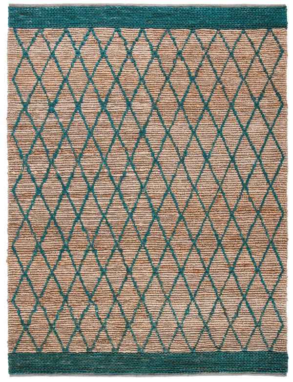 Natural Fiber 951 Hand Loomed 80% Jute, 20% Cotton Natural Fiber Rug Natural / Dark Green 80% Jute, 20% Cotton NF951X-8
