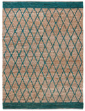 Natural Fiber 951 Hand Loomed 80% Jute, 20% Cotton Natural Fiber Rug Natural / Dark Green 80% Jute, 20% Cotton NF951X-8