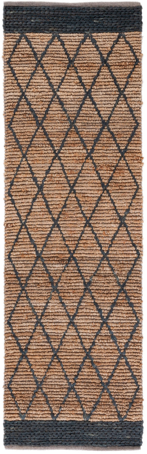 Natural Fiber 951 Hand Loomed 80% Jute, 20% Cotton Natural Fiber Rug Natural / Black 80% Jute, 20% Cotton NF951Z-28