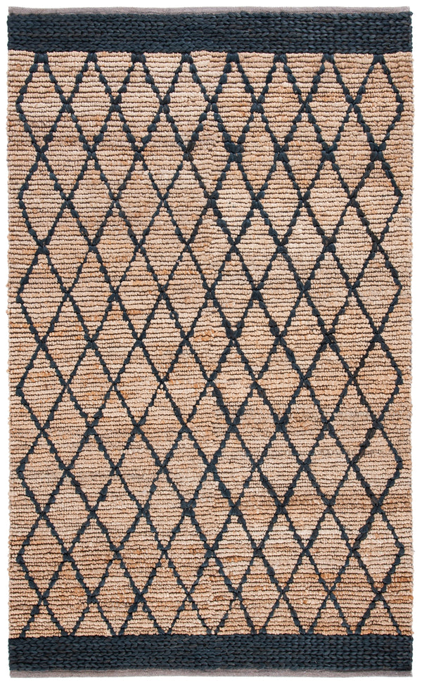 Natural Fiber 951 Hand Loomed 80% Jute, 20% Cotton Natural Fiber Rug Natural / Black 80% Jute, 20% Cotton NF951Z-5