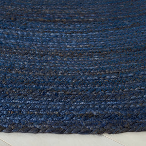 Natural Fiber Hand Woven 100% Jute 0 Rug Navy / Blue 100% JUTE NFB901M-5R