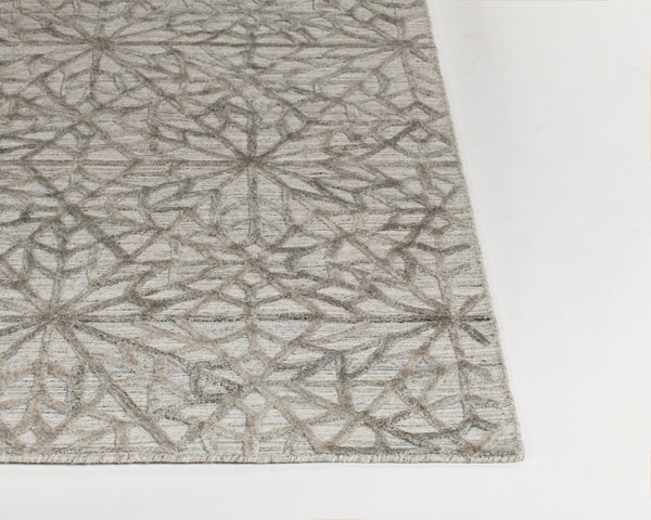 Chandra Rugs Nimah 70% Viscose + 30% Wool Hand-Woven Contemporary Rug Silver 9' x 13'
