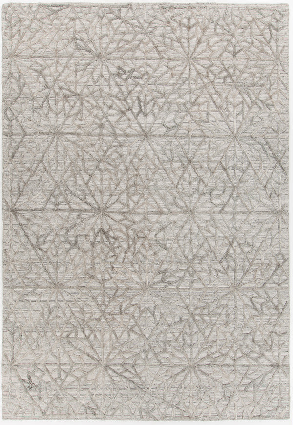 Chandra Rugs Nimah 70% Viscose + 30% Wool Hand-Woven Contemporary Rug Silver 9' x 13'